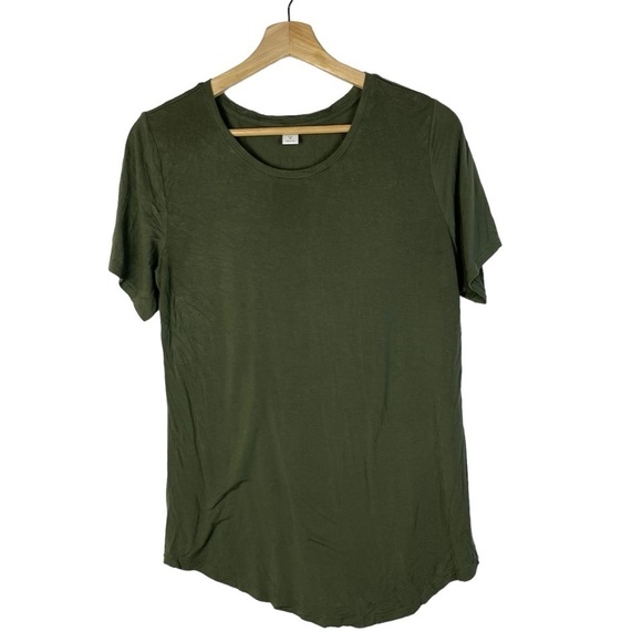 Old Navy Luxe Olive Green Crewneck Short Sleeve T-Shirt M - Picture 2 of 4